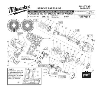 Fig-0 Diagram and Parts List for 2663-22 B80A Milwaukee Impact Driver