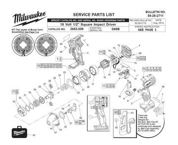 Part Location Diagram of 18-01-3011 Milwaukee Service field