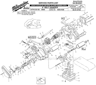Part Location Diagram of 28-95-0145 Milwaukee Front Drum Assembly