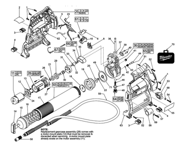 Fig-0 Diagram and Parts List for 2446-059 D26A Milwaukee Caulking Gun