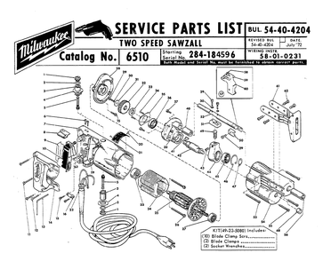 Part Location Diagram of 12-99-0031 Milwaukee Nameplate