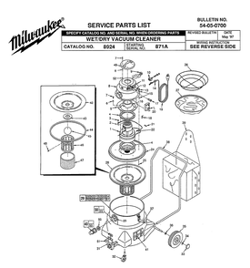 Fig-0 Diagram and Parts List for 8924 871A Milwaukee Leaf Blower / Vacuum