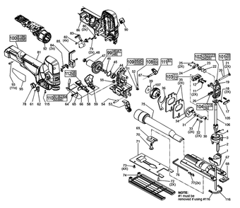 Fig-0 Diagram and Parts List for 2737B-20 J71A Milwaukee Jig Saw