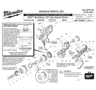 Fig-0 Diagram and Parts List for 2453-22 E51C Milwaukee Impact Driver