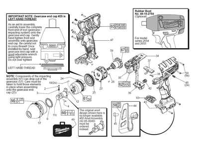 Fig-0 Diagram and Parts List for 2655-20 E56D Milwaukee Impact Driver