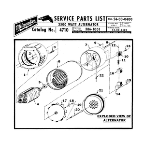 Fig-1 Diagram and Parts List for 4710 386-1001 Milwaukee Generator