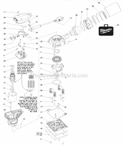 Page A Diagram and Parts List for 6020-21 SER B18B Milwaukee Orbital or Palm Sander