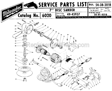 Part Location Diagram of 45-28-0080 Milwaukee Grease Slinger