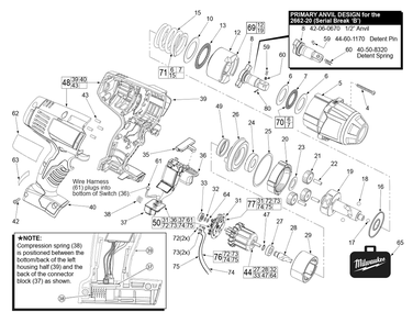 Part Location Diagram of 42-06-0057 Milwaukee Anvil