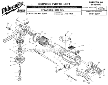Part Location Diagram of 45-36-1250 Milwaukee Spacer