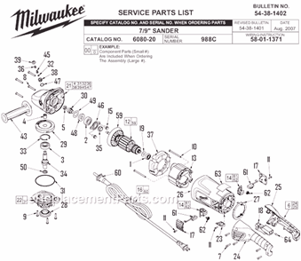 Part Location Diagram of 34-40-0505 Milwaukee O-Ring