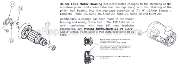 Page B Diagram and Parts List for 6086-20 SER 991B Milwaukee Sander Grinder