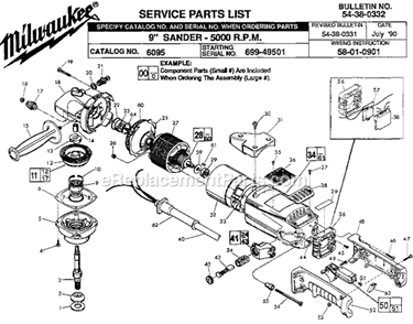 Part Location Diagram of 12-98-7270 Milwaukee Instruction Plate
