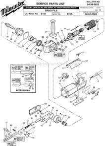 Page A Diagram and Parts List for 6101 SER 878A Milwaukee Bandfile