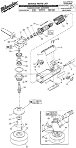Part Location Diagram of 14-30-0300 Milwaukee Gear Case Assembly