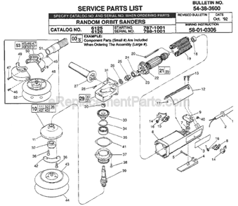 Page A Diagram and Parts List for 6126 SER 788-1001 Milwaukee Sander Polisher