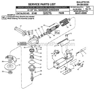Page A Diagram and Parts List for 6140 SER 762B Milwaukee Sander Polisher