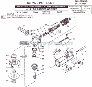 Page A Diagram and Parts List for 6140 SER 762E Milwaukee Sander Polisher