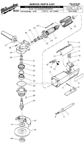 Page A Diagram and Parts List for 6145 SER 627-133000 Milwaukee Sander Polisher
