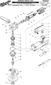 Page A Diagram and Parts List for 6145 SER 627-86000 Milwaukee Sander Polisher