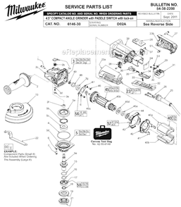 Part Location Diagram of 23-16-0075 Milwaukee Foam Block