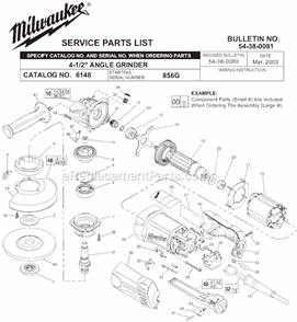 Part Location Diagram of 12-20-6148 Milwaukee Service Nameplate Kit