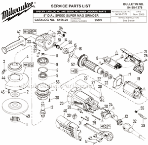 Part Location Diagram of 12-20-6156 Milwaukee Service Nameplate