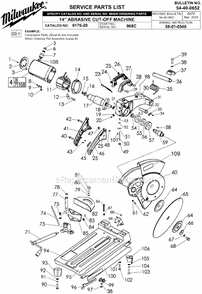 Page A Diagram and Parts List for 6176-20 SER 968C Milwaukee Chop Saw