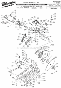 Page A Diagram and Parts List for 6176-20 SER 968D Milwaukee Chop Saw