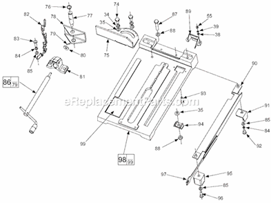 Part Location Diagram of 05-75-0035 Milwaukee Adjusting Bolt M10X55