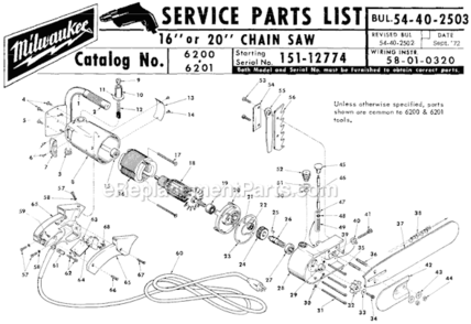 Part Location Diagram of 06-82-5270 Milwaukee Nameplate Screw