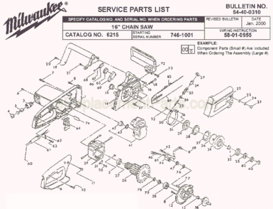 Part Location Diagram of 02-04-1050 Milwaukee Ball Bearing