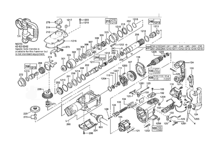 Fig-0 Diagram and Parts List for 5342-20 A50B Milwaukee Hammer Drill