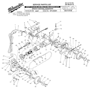 Page A Diagram and Parts List for 6227 SER 674-23301 Milwaukee Band Saw