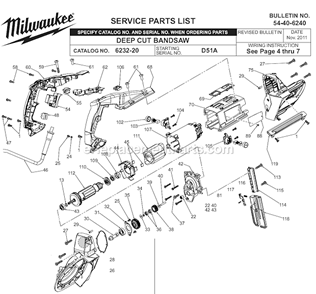 Part Location Diagram of 23-66-0645 Milwaukee On-off Switch