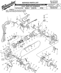 Page A Diagram and Parts List for 6232-4 SER 678A Milwaukee Band Saw