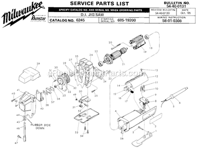 Part Location Diagram of 31-92-0225 Milwaukee Trigger Paddle