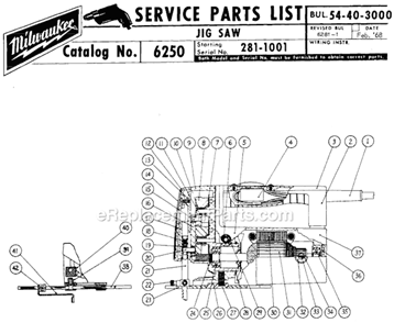 Part Location Diagram of 14-46-0200 Milwaukee Spindle Assembly