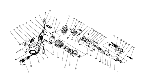 Screwdriver Diagram and Parts List for 6580-20 97-3002 Milwaukee Screwdriver