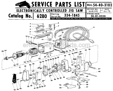 Part Location Diagram of 14-38-0290 Milwaukee Housing Assembly