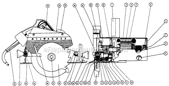 Part Location Diagram of 32-75-1821 Milwaukee Spindle Gear Assembly