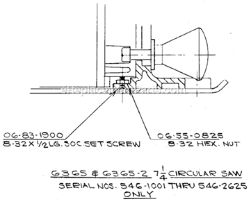 Page B Diagram and Parts List for 6365 SER 546-1001 Milwaukee Circular Saw