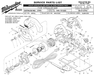 Part Location Diagram of 43-34-0540 Milwaukee Spindle Flange