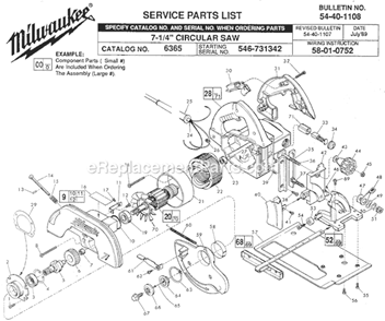 Part Location Diagram of 45-58-0310 Milwaukee Stud Vertical Adjustment
