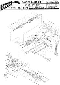 Part Location Diagram of 31-44-0440 Milwaukee L.H. Handle Half