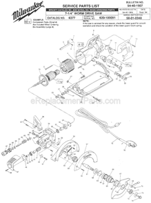 Part Location Diagram of 23-66-1810 Milwaukee Switch