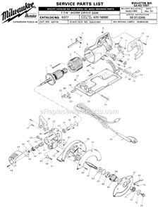 Page A Diagram and Parts List for 6377 SER 620-16000 Milwaukee Circular Saw