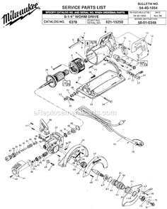 Part Location Diagram of 28-41-0691 Milwaukee 8-1/4 In Lower Guard