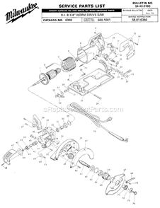 Page A Diagram and Parts List for 6388 SER 680-1001 Milwaukee Circular Saw