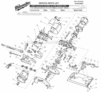 Part Location Diagram of 23-66-2175 Milwaukee Switch Brake